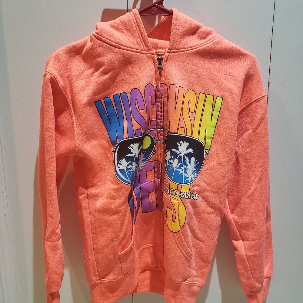 ORANGE EXIST KIDS WISCONSIN HOODIE